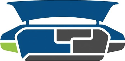 Логотип автомобильных органайзеров для багажника Skoda, чистый современный дизайн, векторная графика.